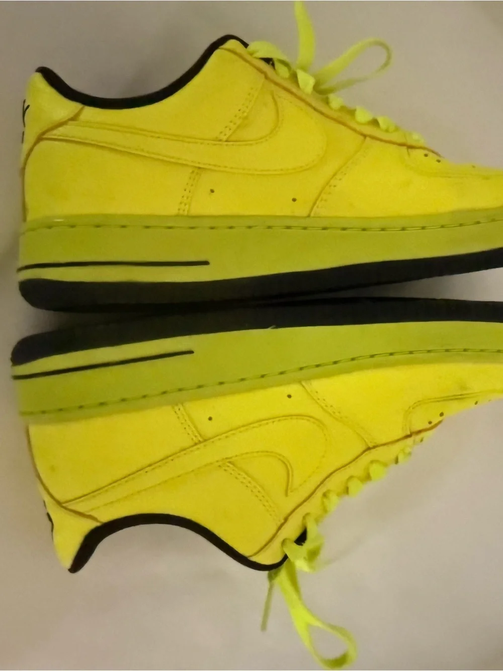 Nike Youth size 5.5 Neon Yellow Low-Top Sneakers with Black Interior